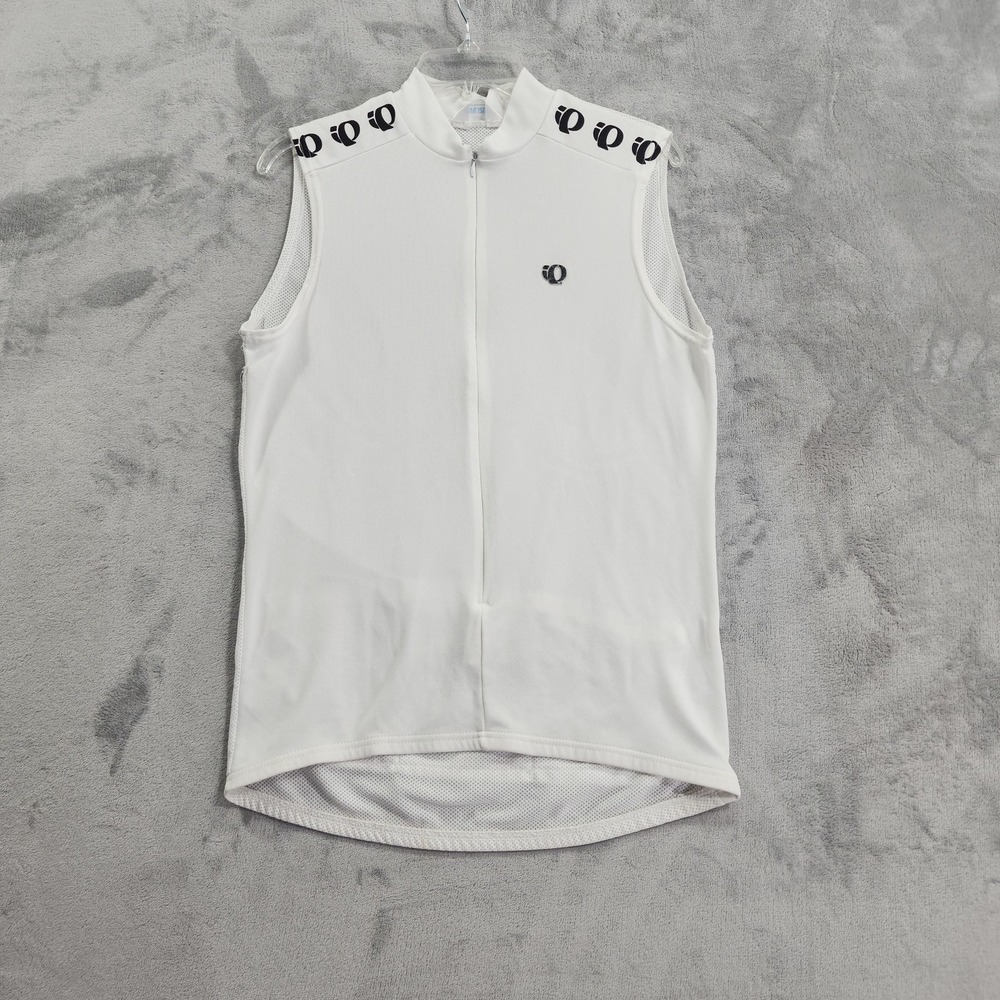 Pearl Izumi Cycling Vest Womens L White Mesh Windshirt Full Zip Sleeveless Aloft